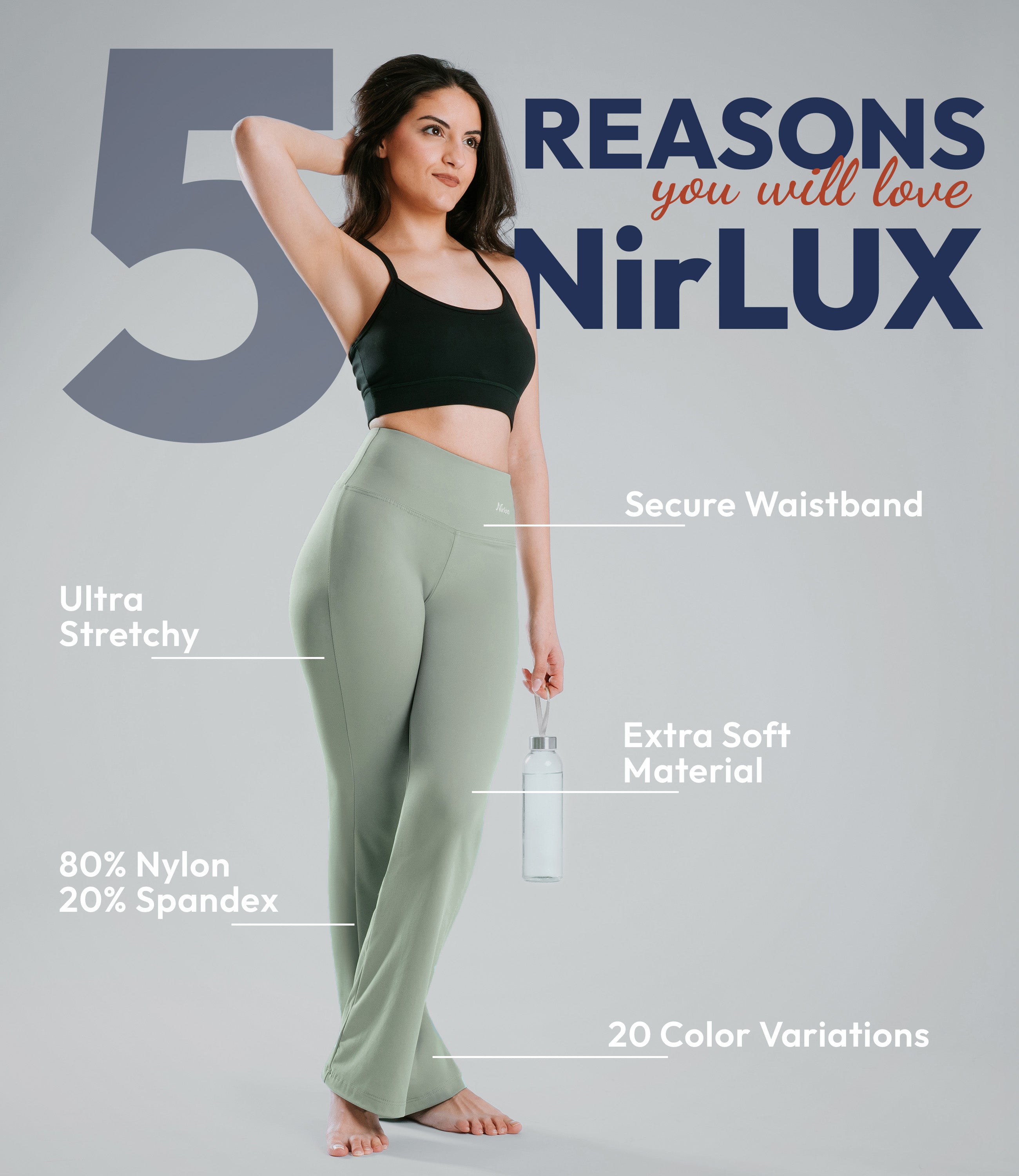 NirLUX™ High Waist Bootcut Leggings for Women