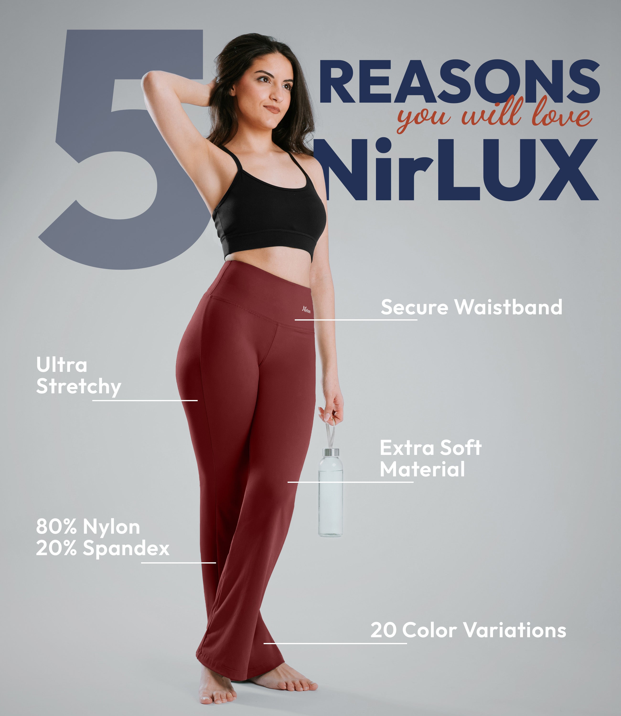 NirLUX™ High Waist Bootcut Leggings for Women