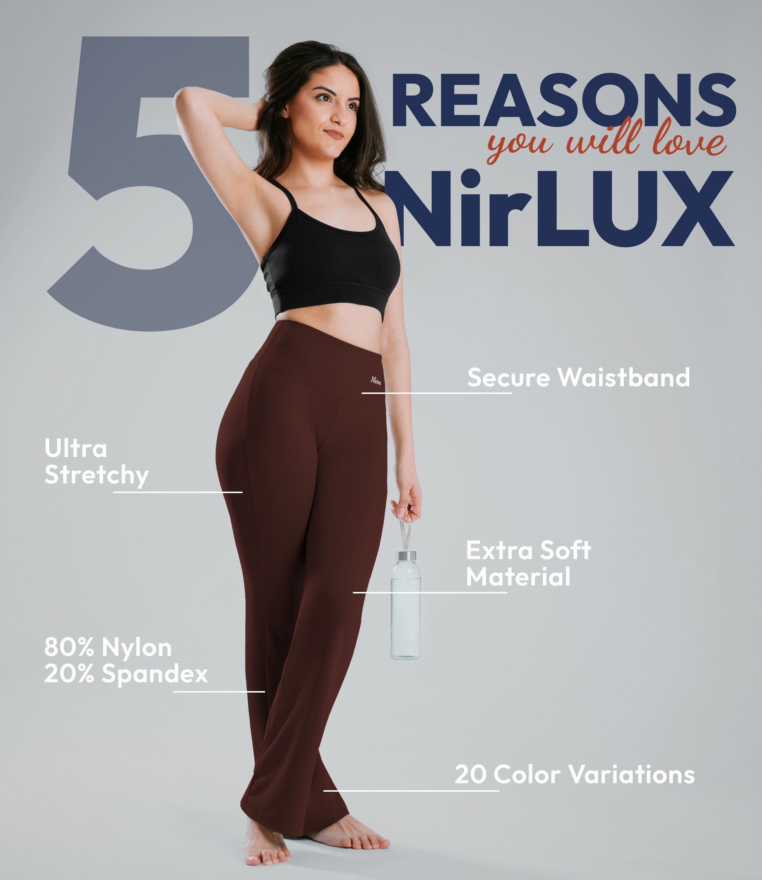 NirLUX™ High Waist Bootcut Leggings for Women