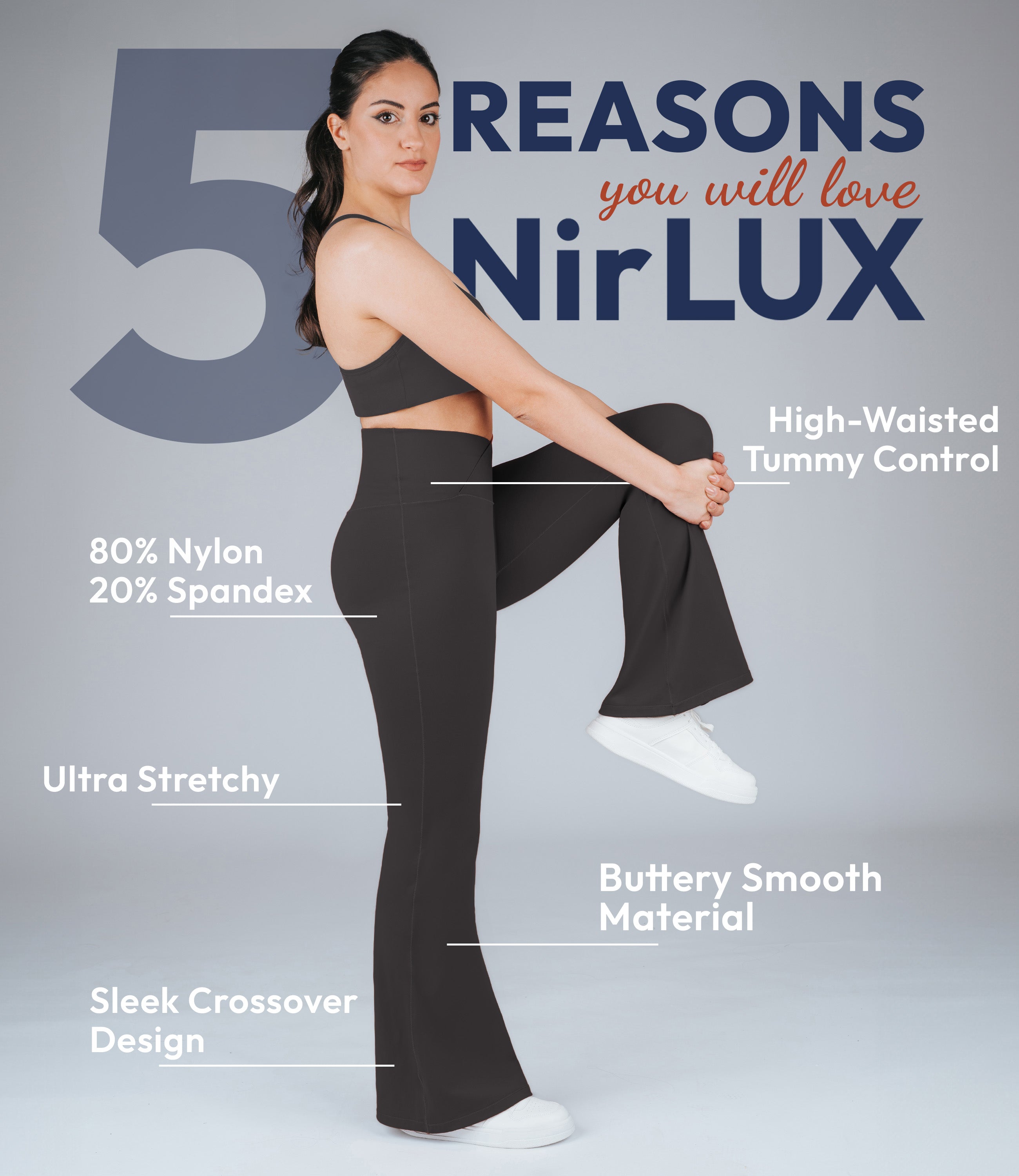 NirLUX Crossover Flare Yoga Pants