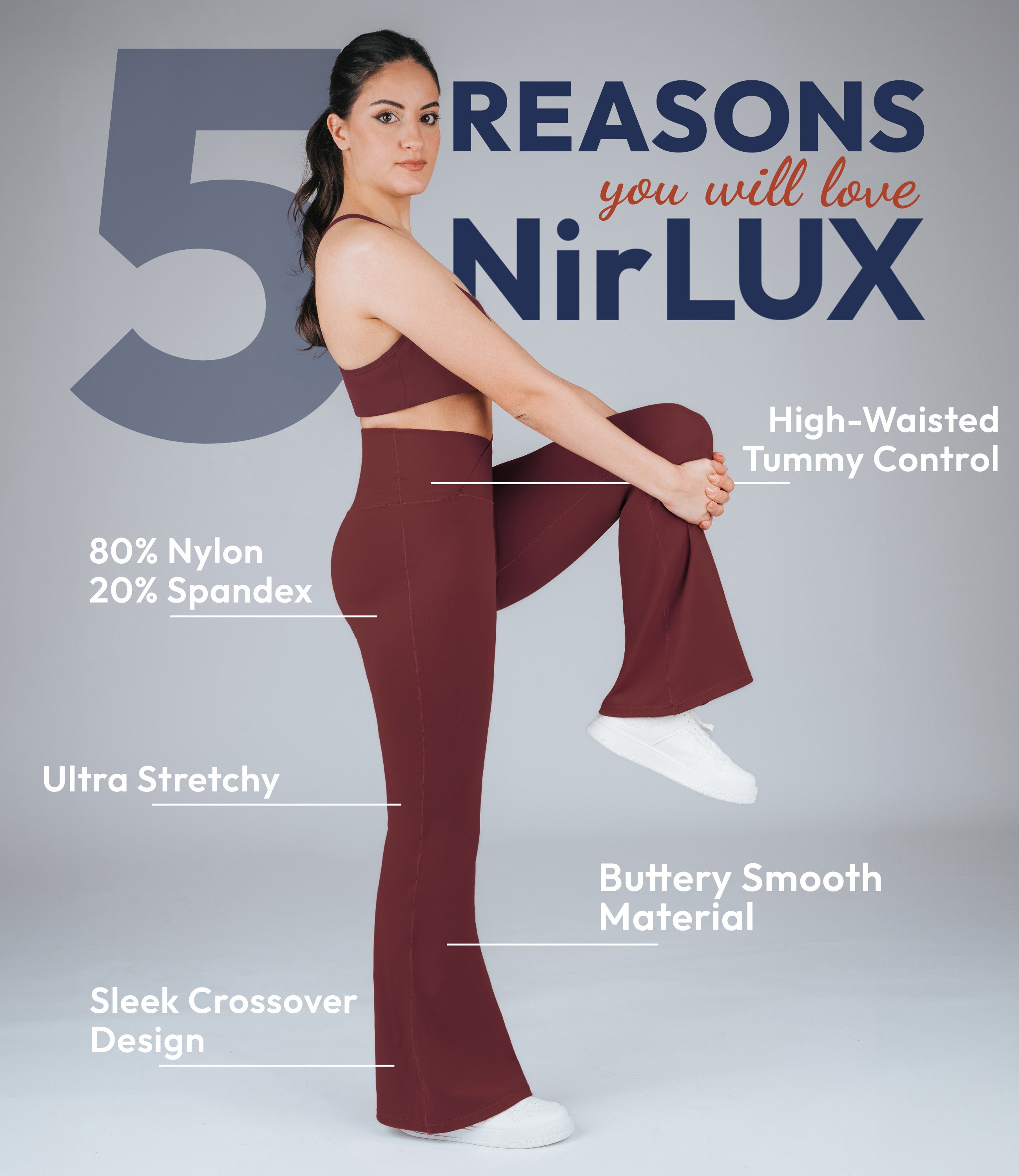 NirLUX Crossover Flare Yoga Pants