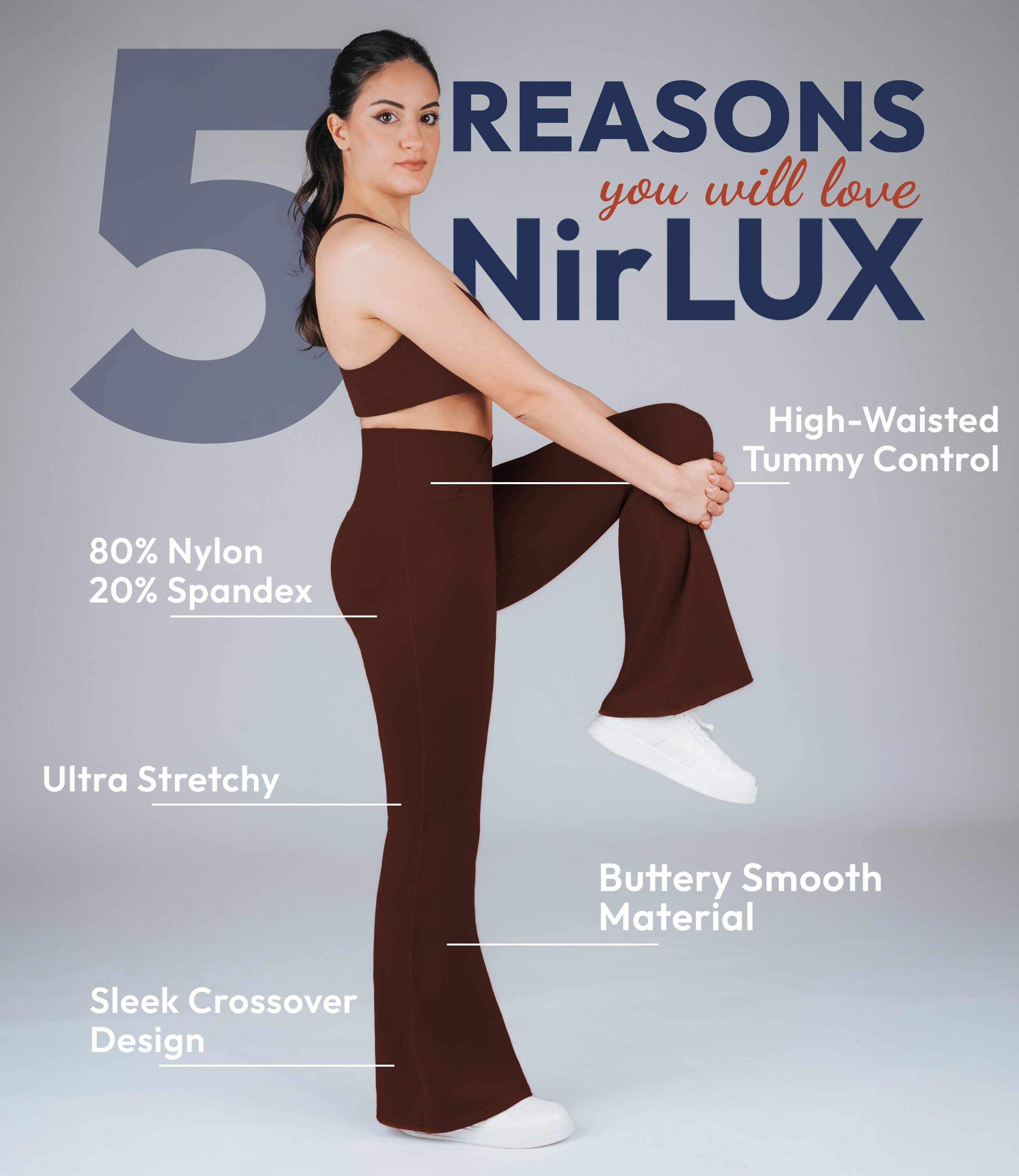 NirLUX Crossover Flare Yoga Pants