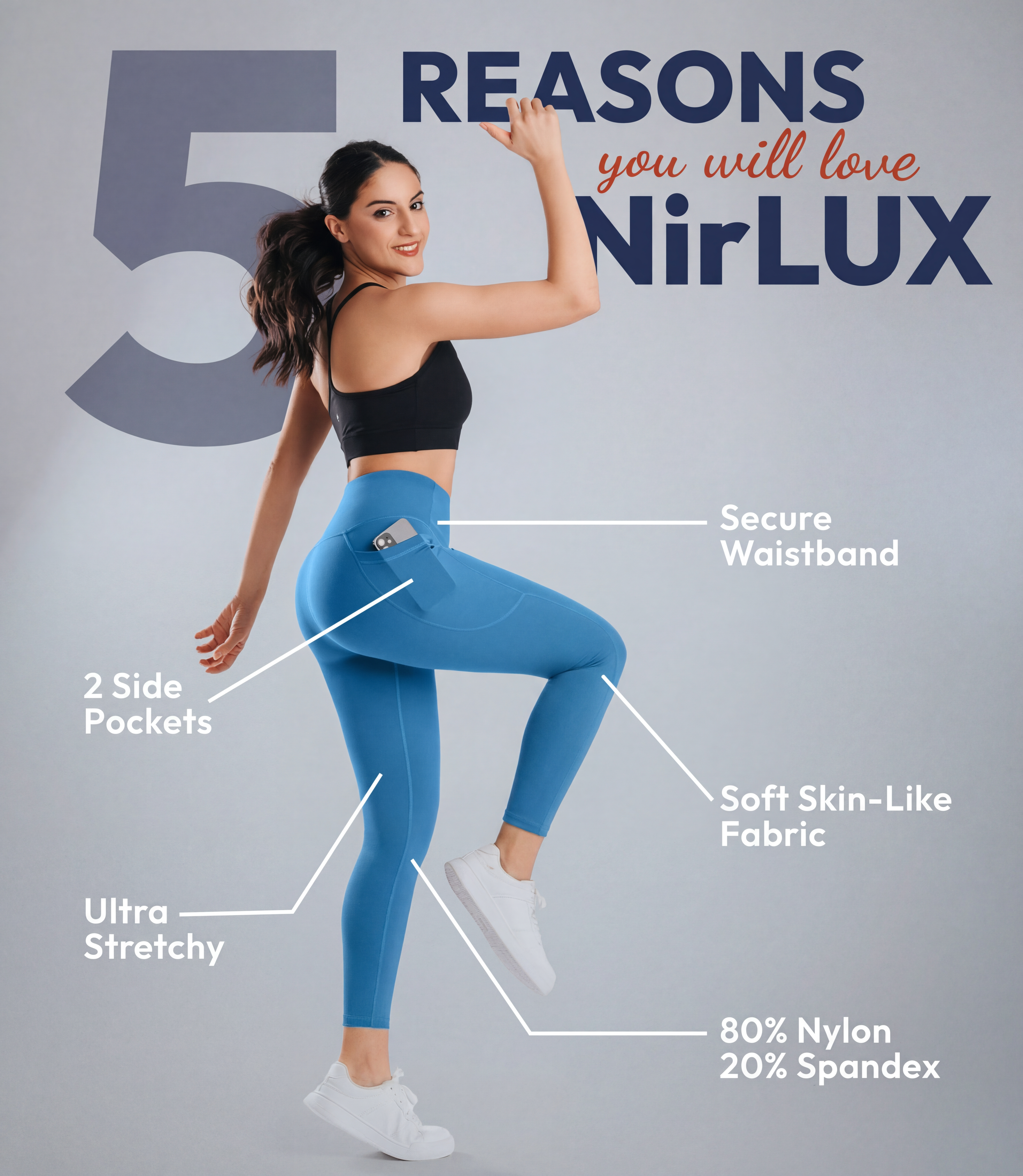 NirLUX™ Ankle Leggings with Pockets for Women
