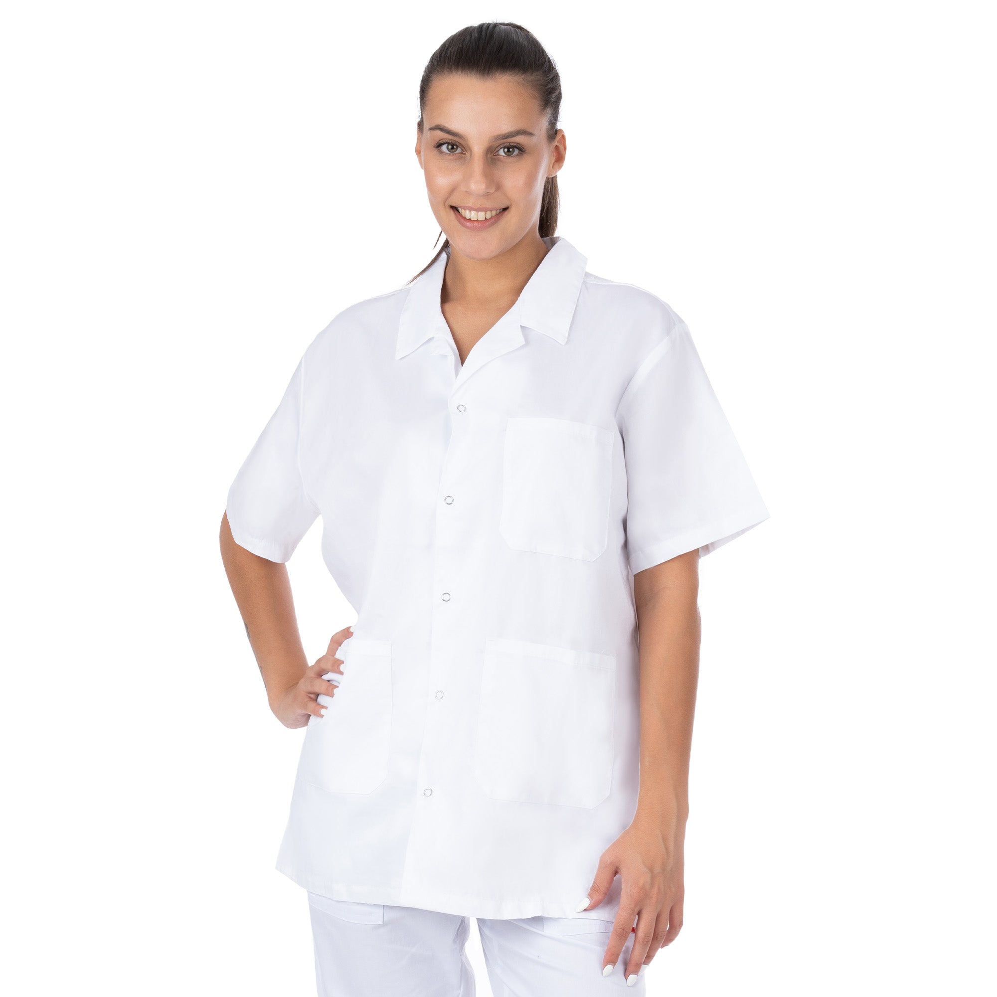 Short Sleeve Lab Coat